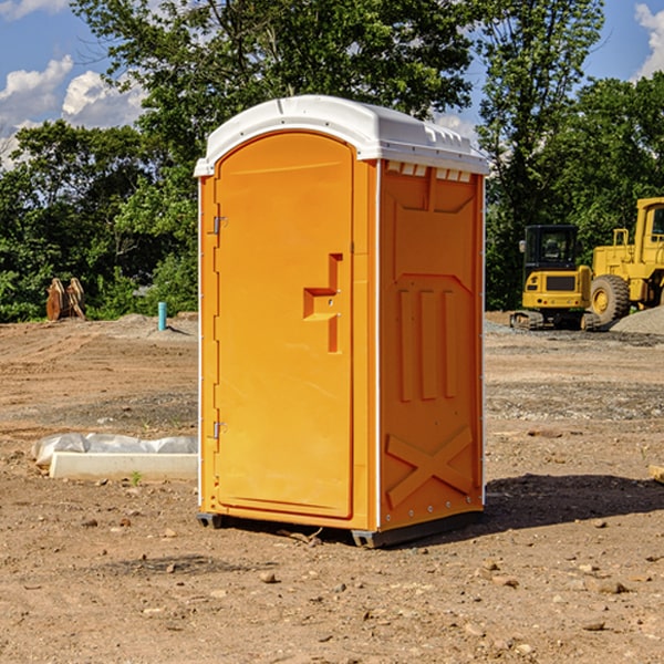 how often are the porta potties cleaned and serviced during a rental period in Grant